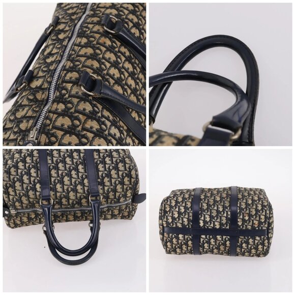 Christian Dior Trotter Canvas Hand Bag Navy Auth BA5304 - Picture 15 of 16